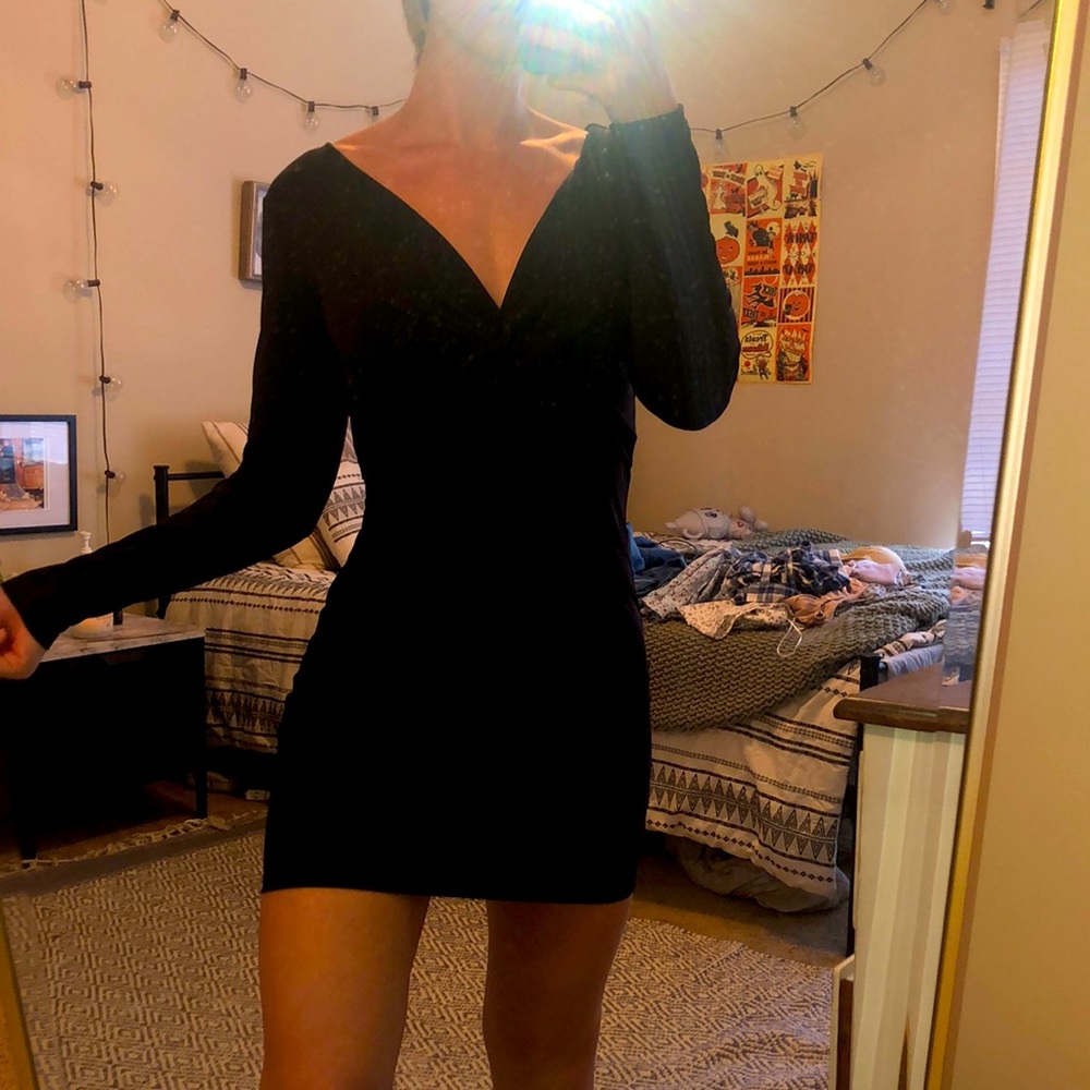 Tight black longe sleeve dress!